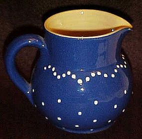 Great potery cream pitcher, cobalt glaze