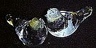 Clear blown glass bird candleholders, fits 1/4" tapers