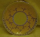 Czechoslovakia saucer  yellow band with gold filigree