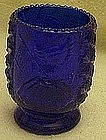 Cobalt blue Betsy Ross toothpick holder,daisy button