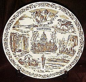 California  state souvenir plate by Vernon Kilns