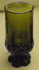 Tiffin Madeira  4 7/8" footed wine glass, olive green