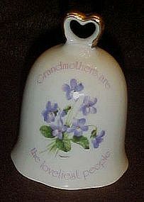 Grandmothers rembrance porcelain  bell, violets