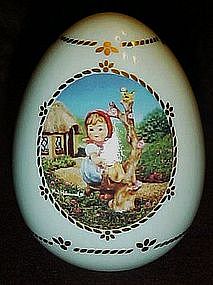 M.J. Hummel porcelain collector's egg, Apple tree girl
