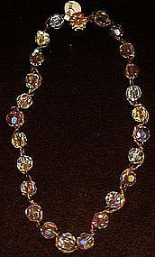 Vintage Bergere` aurora  borealis crystal necklace