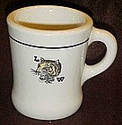 Vintage Wallace china coffee mug, LW Wildcat logo