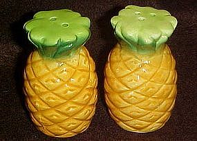 Pineapple figural salt and pepper shakers
