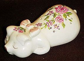 Avon ceramic floral  pig pomander,  sachet scent