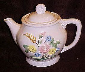 Large vintage porcelier teapot with flower bouquet