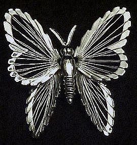 Delicate Monet silvertone butterfly pin