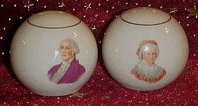 Martha and George Washington porcelain shakers