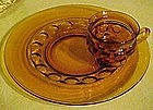 Indiana kings crown  amber / gold snack plate with cup