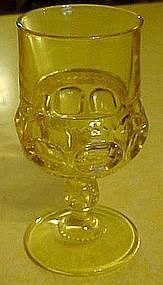 Indiana kings crown yellow/topaz 5 5/8" stemmed goblet