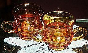 Tiffin / Indiana kings crown amber creamer and sugar