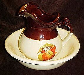 McCoy Fruit festival pitcher and basin set