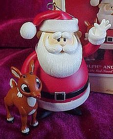 Hallmark keepsake ornament, Rudolph & Santa, lights up