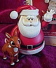 Hallmark keepsake ornament, Rudolph & Santa, lights up