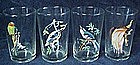 Exotic bird grinking glasses, set of 4