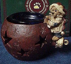 Boyds Edmund the elf bear, holiday glow votive. MIB