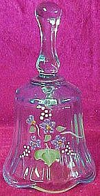 Fenton hand painted aquamarine bell, foil label
