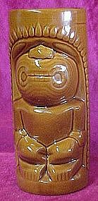 Glazed ceramic Tiki totem drink glass