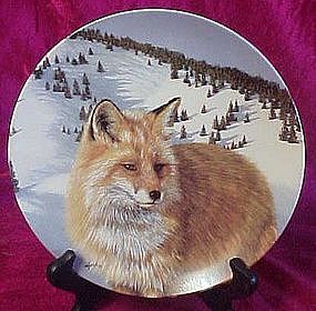Sly Eyes, fox collector plate from Wild Spirits series