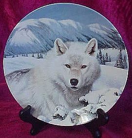 Timber Ghost, artic wolf  plate, Wild Spirit series