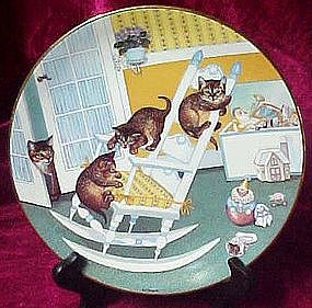 Rock and Rollers collector cat plate, Country Kitties