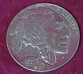 1937 D Buffalo Nickel, paperweight