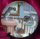 Mischief Makers plate, from Country Kitties series