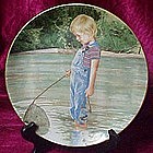 Fishing plate by Liz Moyes, Danbury mint