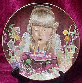 Birthday wish plate, Liz Moyes, Danbury Mint