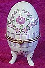 Floral porcelain egg trinket box
