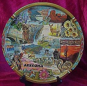 Colorful  metal souvenir tray of Arizona