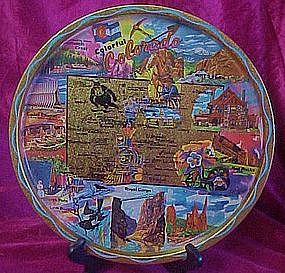 Metal state souvenir tray of colorful Colorado