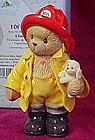 Cherished Teddies Clark the Fireman with puppy figurine
