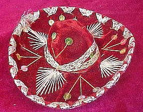 Vintage 6" Mexican souvenir velvet sombrero