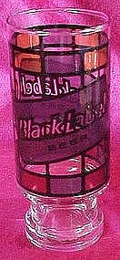 Black Label beer stained glass advertising tumbler