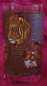 Safari  African animal 5" glass  water tumbler