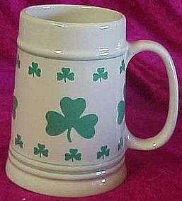 Irish beer stein, lots of  green shamrocks