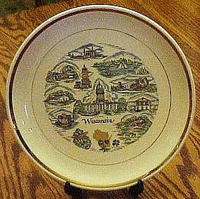 Souvenir  Wisconsin state plate, with scenic points