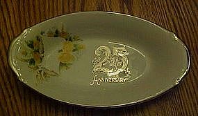 Lefton 25th Silver wedding anniversary dish