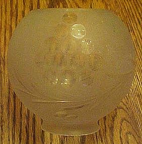 Antique frosted light globe, cut grape pattern