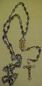 Blue  faceted bead Catholic Rosary