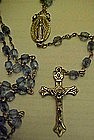 Blue  faceted bead Catholic Rosary