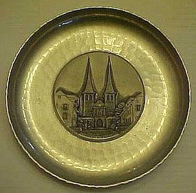 Vintage aluminum Souvenir plates Luzern Hopkirche