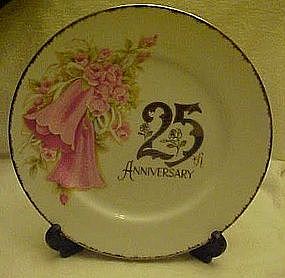 Vintage 25th Wedding anniversary plate