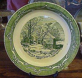 Currier and Ives Old Homestead in the Winter Pie Plate