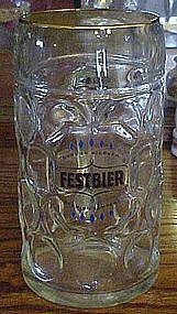 Large liter size glass beer mug FESTBIER stein