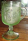 Tiara sandwich glass, chantilly green pedestal mug